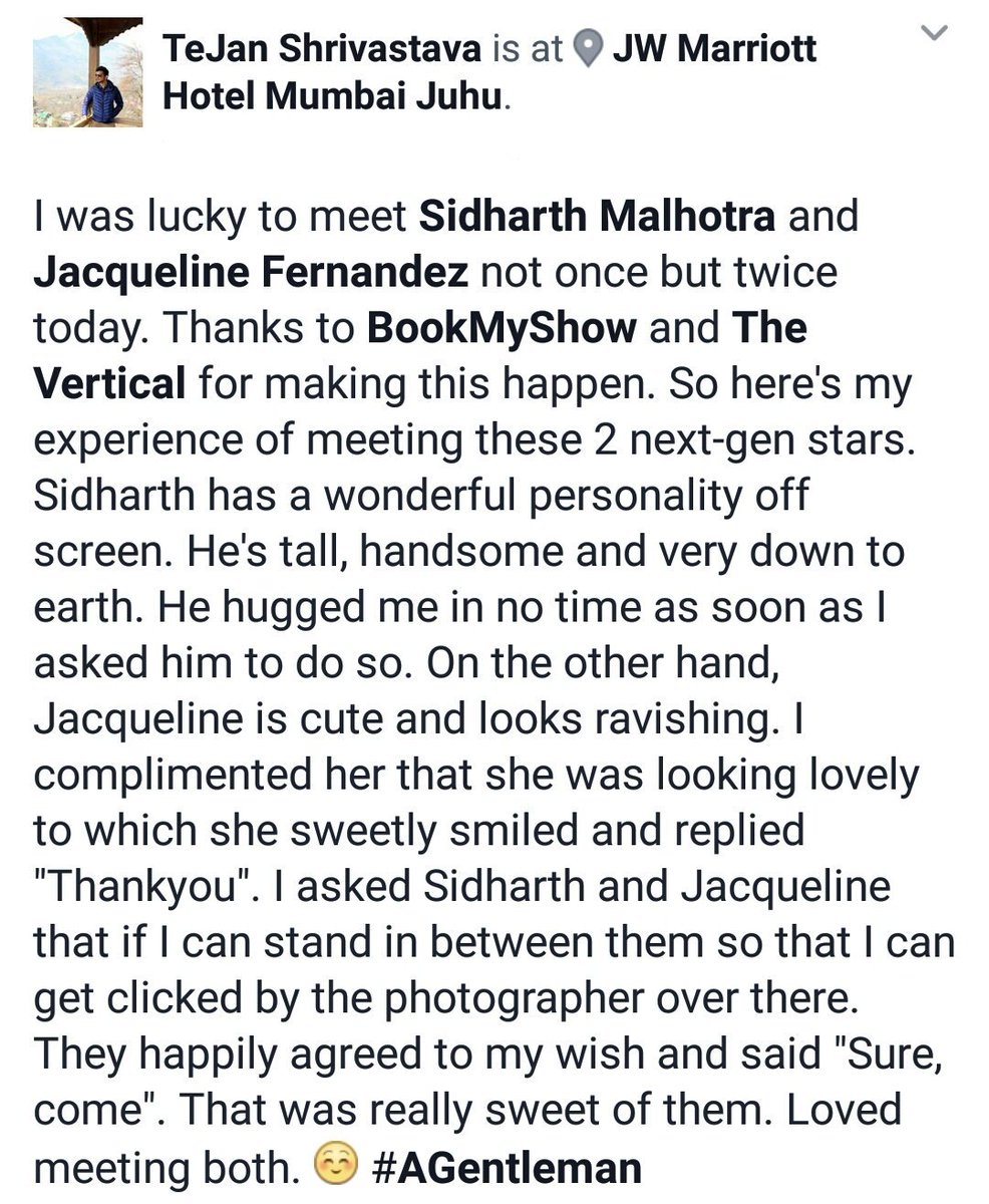 When I met Sundar, Susheel, Risky @S1dharthM and his Laila <a href="/Asli_Jacqueline/">Jacqueline Fernandez</a> at <a href="/JWMarriottJuhu/">JW Marriott Juhu</a>... :)  #AGentleman