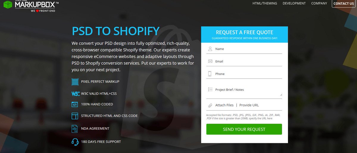 We convert your PSD #design into fully optimized, rich-quality, cross-browser compatible #Shopify theme. Quote: markupbox.com/psd-to-shopify/