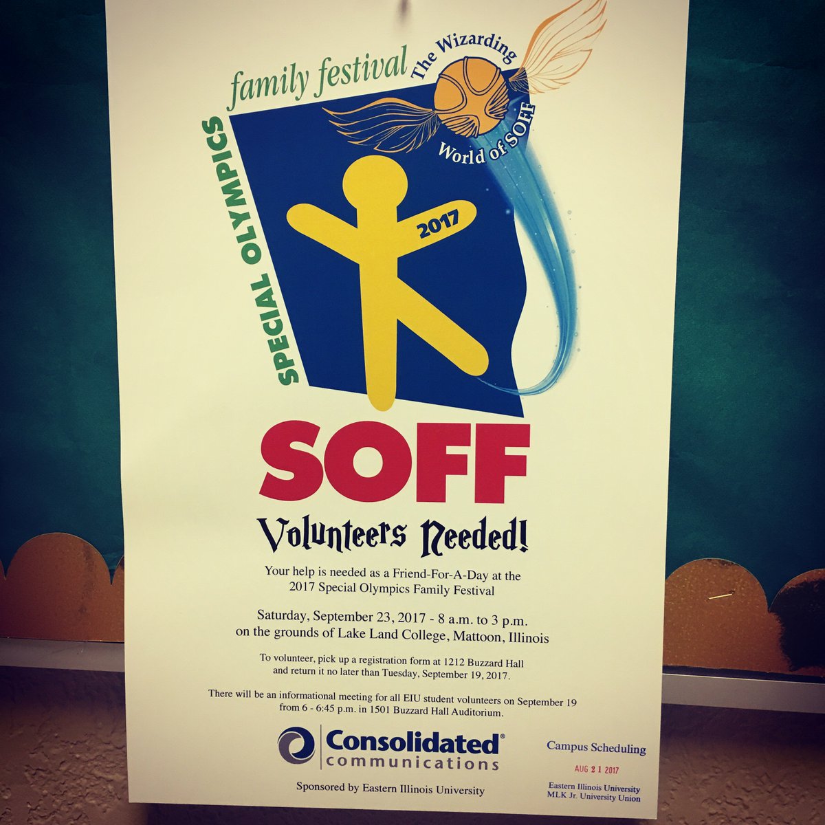 Do you have a free Saturday? Volunteer at the Special Olympics Family Festival! It's a great time for everyone! #eiu #volunteer #soff