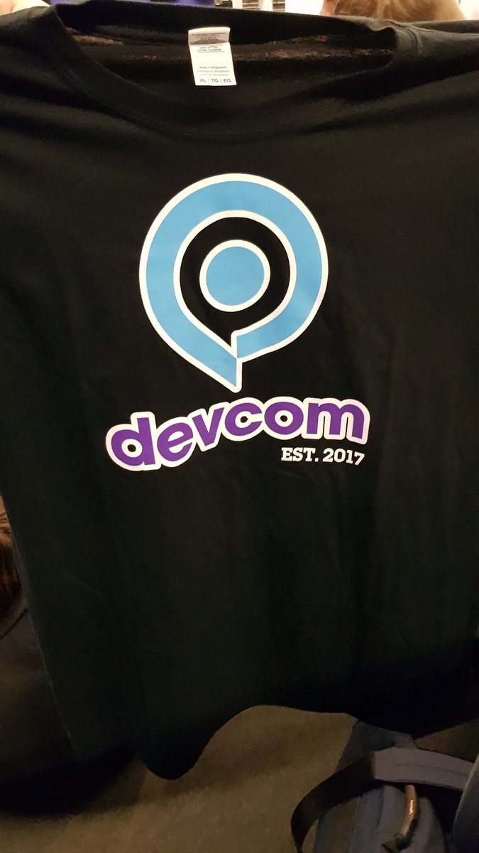 TriNityGER's tweet photo. So I planned to buy a GC shirt. But instead I found the business area shop where you can buy #devcom2017 merch. Fuck the GC shirt, DEVCOM! https://t.co/X3ezF5R9Jy