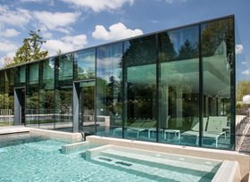 pilkingtonglass's tweet photo. Our high performance solar control #glass Pilkington Suncool™ 66/33 in the luxury #spa for all seasons #architecture
https://t.co/Tu3UnVmU51 https://t.co/gqyXljtWYY
