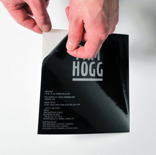 #tbt Invite for 'queen of cling'  <a href="/PAMHOGGcouture/">Pam Hogg</a> show <a href="/SWG3glasgow/">SWG3</a> - silver letterpress on black vinyl. Collab w/ Edwin Pickstone, '09