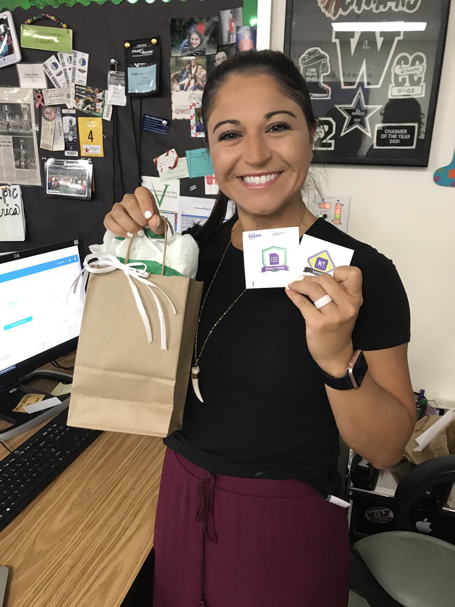 WISDinnovation's tweet photo. Delivering our first #TechTribe badges of the school year with a special little prize to @egonzo84 #iLearn2 https://t.co/93p1PZdoEm