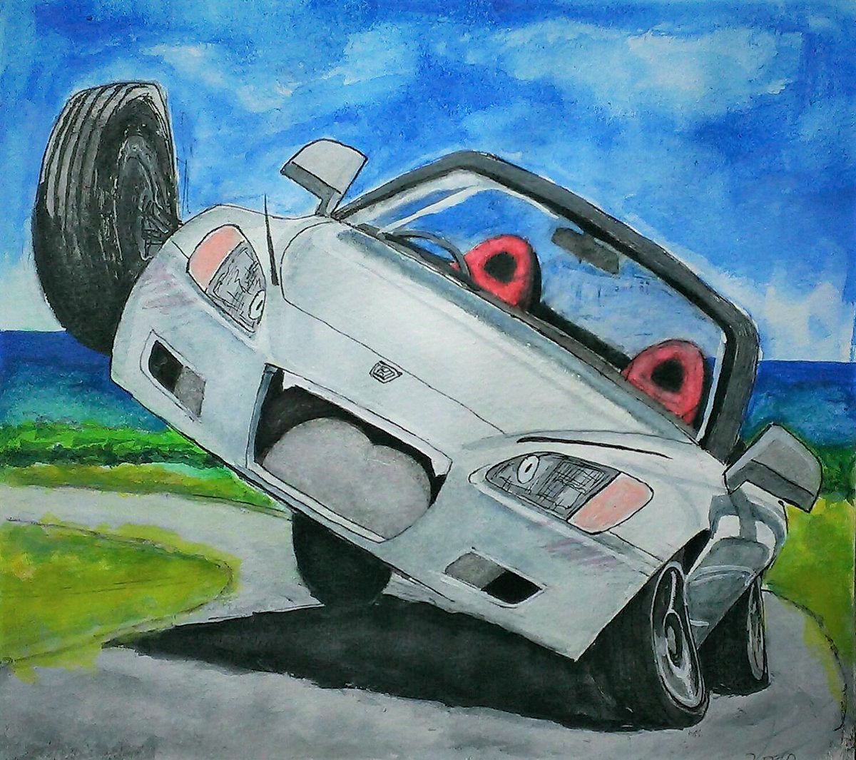 繋がらなくていいから俺の描く車絵をみてくれ ほぼ白黒ですが…。