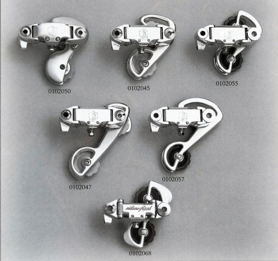 LowellBicycle's tweet photo. #campagnolo rear derailleurs.  Can you name these variations? At least one of you can... https://t.co/PClM9rpZax