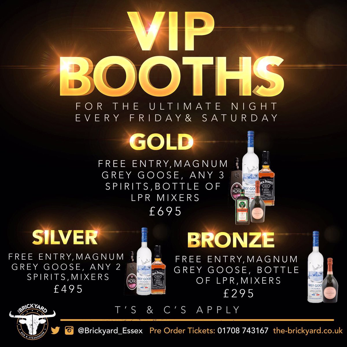 Table Packages For Our Parties @Brickyard_Essex Each &amp; Every Friday To Book 07843559789