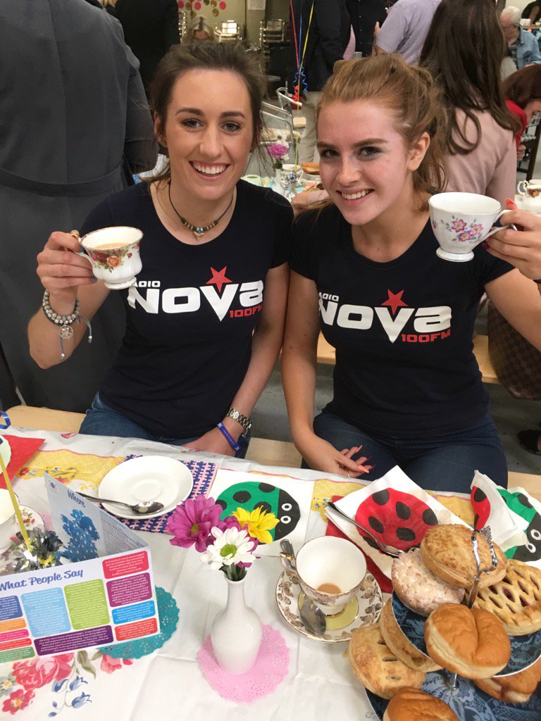 ColmHayesRadio's tweet photo. Our street team @radionova100 enjoying a cup of tea from Suicide or Survive to help launch #SOSCommuniTea https://t.co/BseXol4zqA