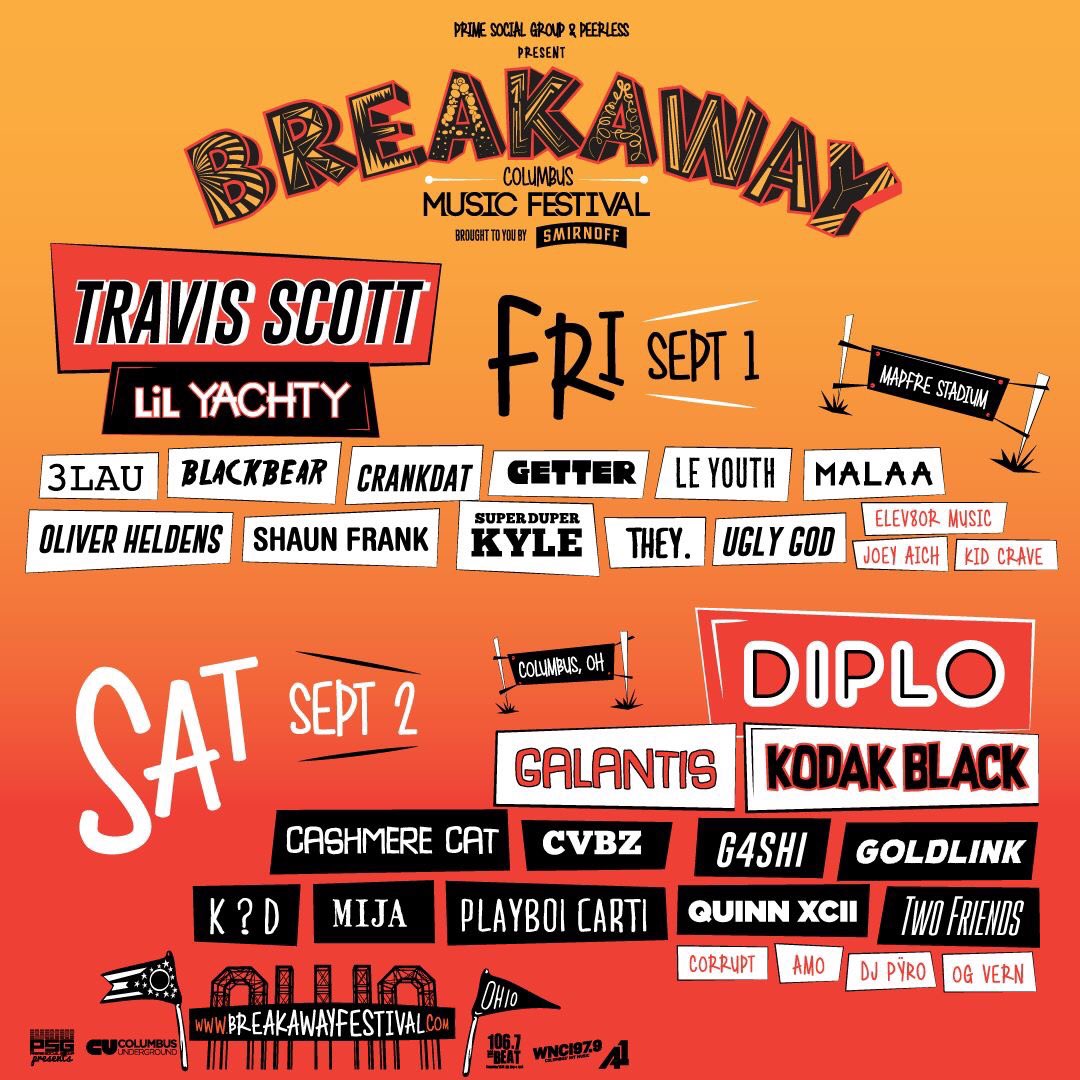 TriFectionEnt's tweet photo. Here's the Friday &amp; Saturday lineup for this years @BreakawayFest contact us for tickets! DM us 😎 https://t.co/osOpGP2W5S