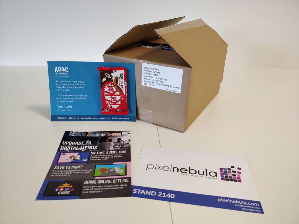 Huge thanks to <a href="/ApplePrintNews/">ApplePrint&Creative</a> for the fast turnaround on our flyers for the @TakeawayExpo, they look great!