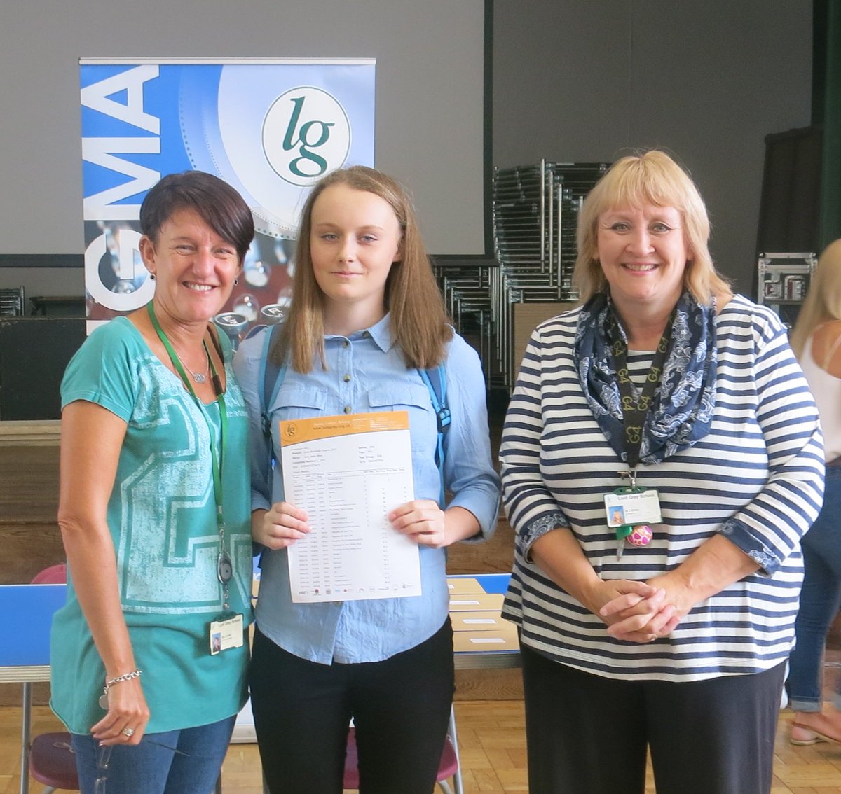 LordGreyAcademy's tweet photo. Our top performing student with a very proud Head of House, Miss Dunn &amp; Headteacher, Dr Jones. 3 grade 9's &amp; 9 grade A*'s. Well done! https://t.co/KLGInCtt5Y