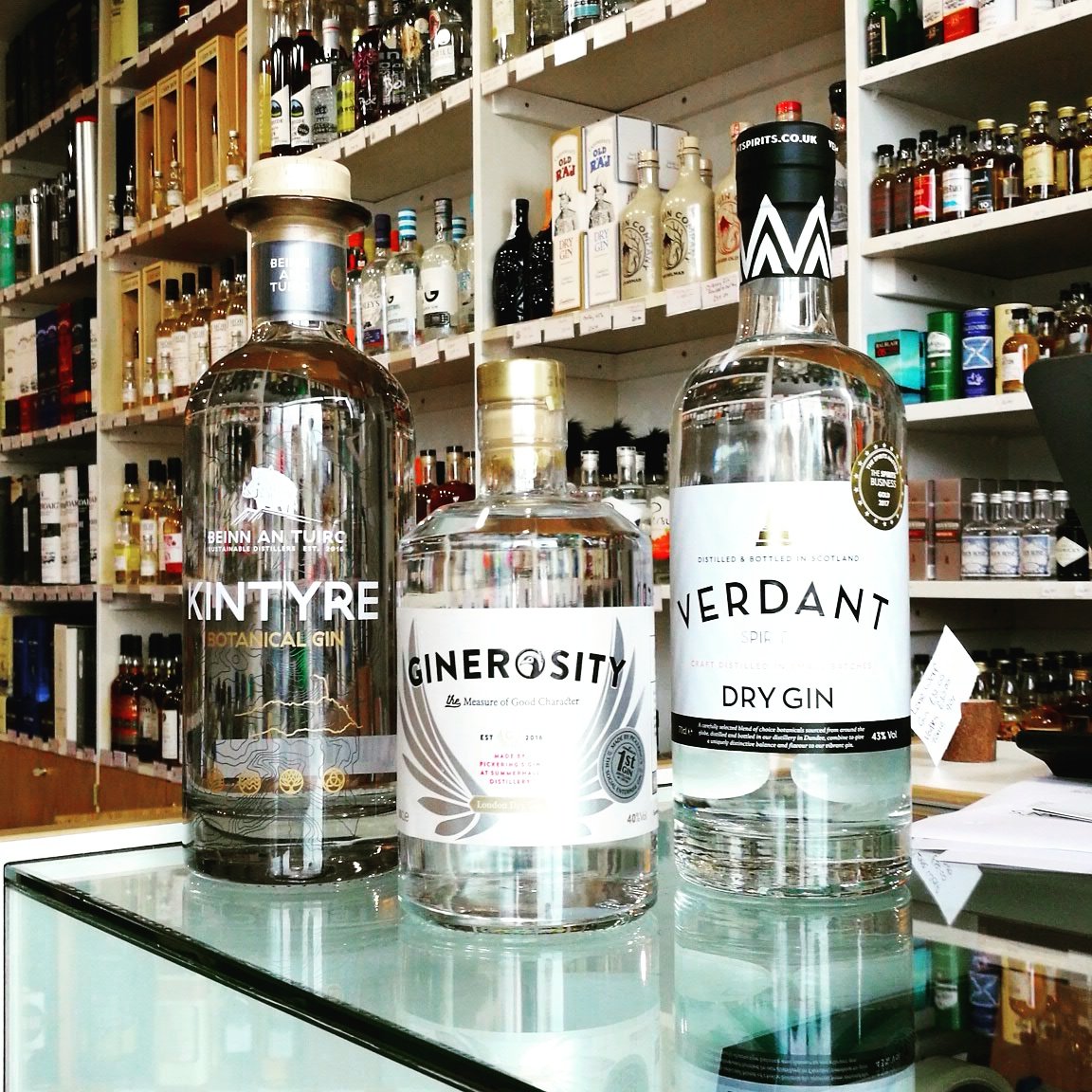 InverurieWhisky's tweet photo. As if you needed more Gin....here are 3 brand new to the Shop! #kintyregin #ginerosity #verdantgin https://t.co/ko4OwJT7u3