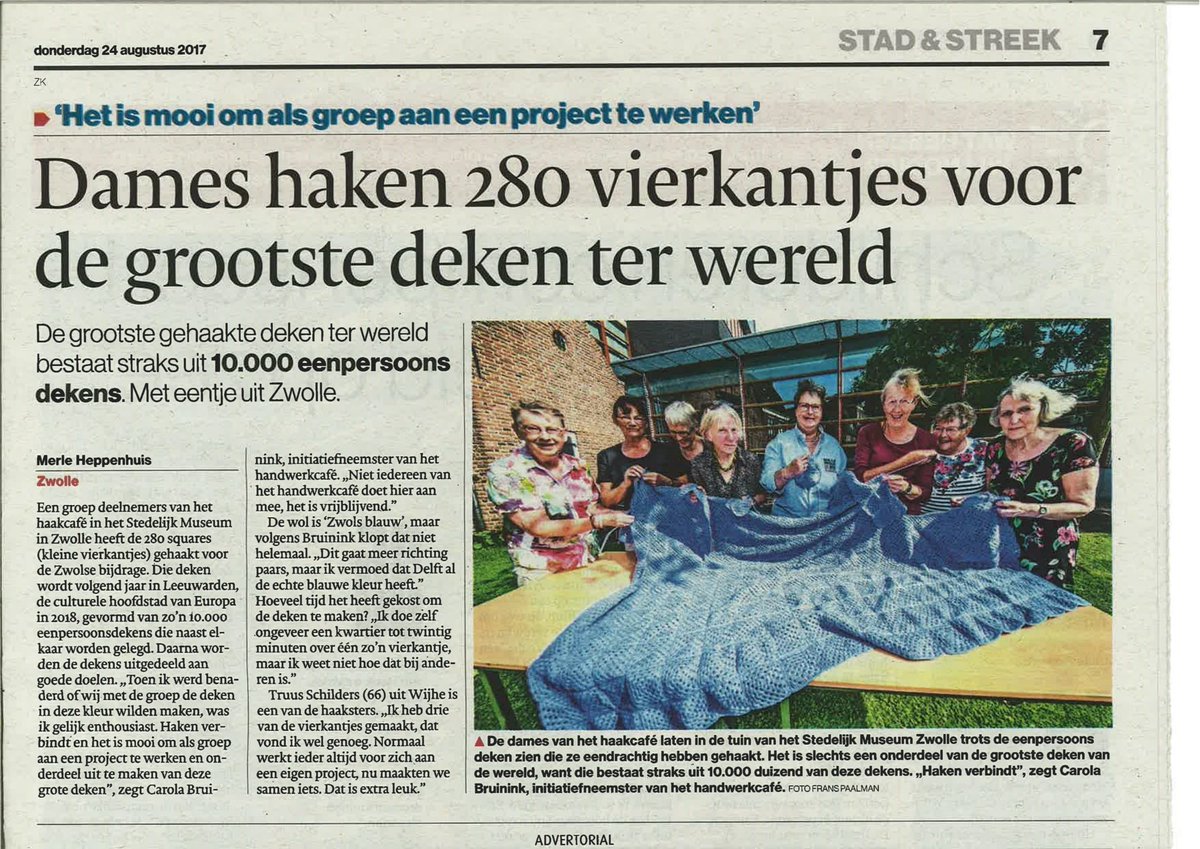 Dé Zwolle - onderdeel van #GGDW18. Dank aan iedereen die meegewerkt heeft!! Alle handwerksters, <a href="/SMZwolle/">Stedelijk Museum Zwl</a> <a href="/De_Stentor/">De Stentor</a> #scheepjes <a href="/GGDW2018/">Busvolverhalen</a>