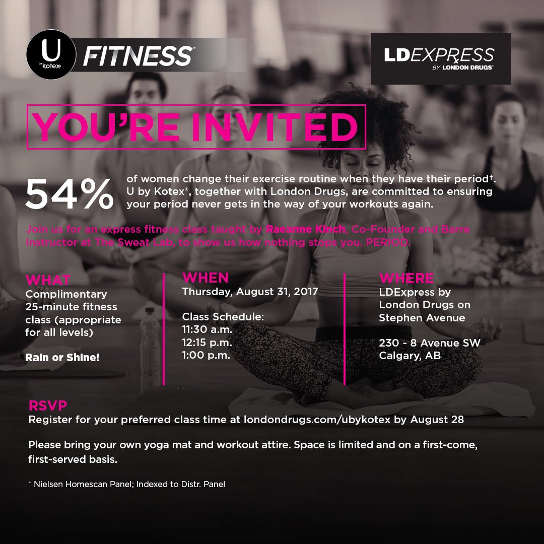 theSweatLabYYC's tweet photo. Come hang with us and our friends from @ubykotexca and @LondonDrugs August 31 for this complimentary class! #teamTSL #thesweatlab https://t.co/WmzXo8BbFA