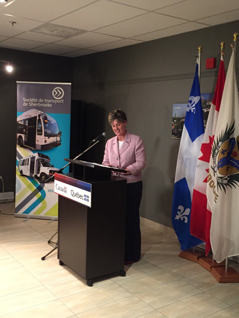La ministre Marie-Claude Bibeau annonce 4,1 M$ pour 10 projets à la STS dont 6 autobus hybrides #rces