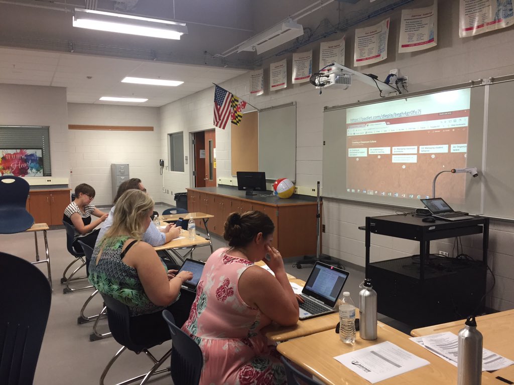 MrLePla's tweet photo. Welcoming New Teachers to @PatapscoHSCFA #NTO2017 #bcpstat #bcpsc2 https://t.co/nJHzum68Qp