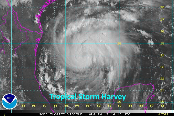 NWSEastern's tweet photo. #Harvey is quickly intensifying &amp; is now forecast to be a category 3 hurricane at landfall in Texas. Extreme storm surge &amp; rainfall expected https://t.co/fk5fQWEm6R