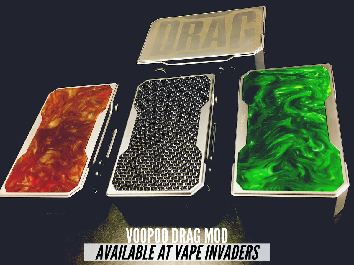 Vape__Invaders's tweet photo. VooPoo Drag Mods now available in-store! #vape #vaping #vapelife #vapefam #vapenation https://t.co/gxihVEYmVd