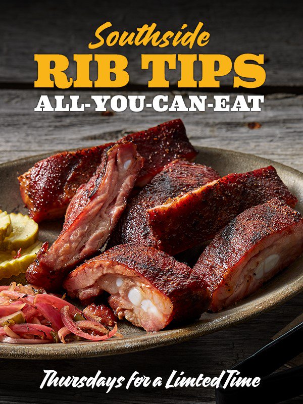 Last Day for All-You-Can-Eat Rib Tips!! Final week for #SmokinDeals