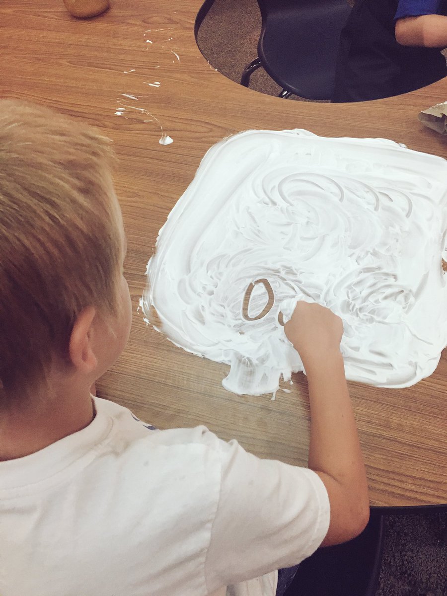 classroomcrazy's tweet photo. Practicing our upper &amp; lowercase letters the fun way... with shaving cream! The mess was totally worth all the giggles 😆 #sanangelosaisd https://t.co/VOyqGvPzpp