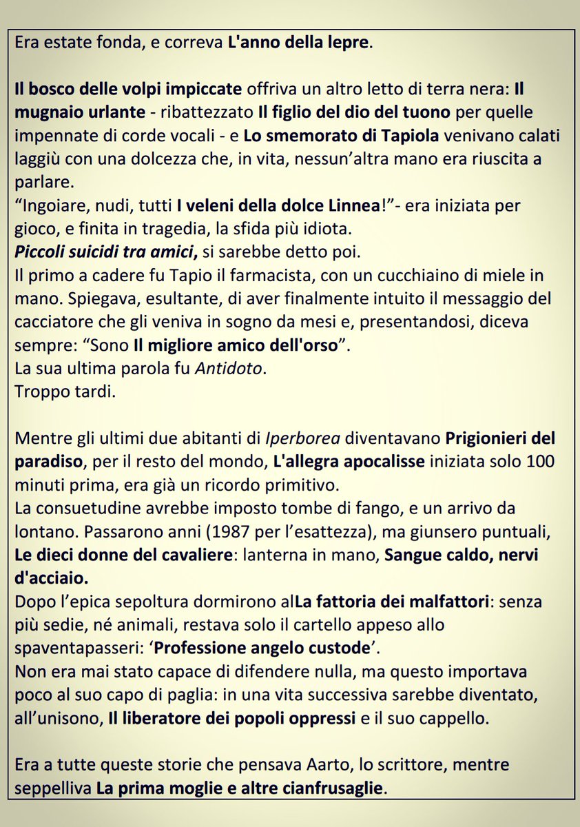 Aldilato's tweet photo. #Incontranza omaggio ad @IperboreaLibri: perchè è una casa editrice che fa bene alle storie. Titoli offerti da: Arto Tapio Paasilinna. https://t.co/sEE0QqdCfn