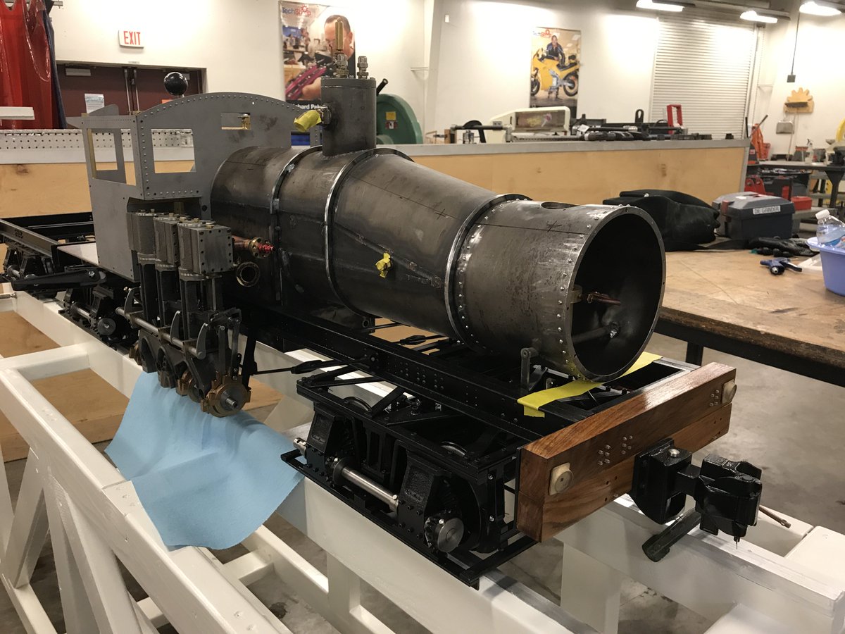 n7hpr's tweet photo. Shay Progress Report - Fitting the boiler on the frame. Everything is lining up nicely! https://t.co/Z7eGxjVvha