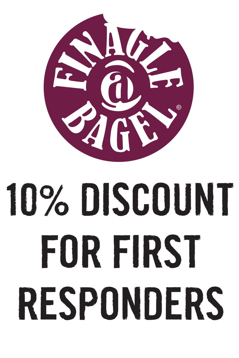 FinagleaBagel's tweet photo. Are you a #firstresponder? We now offer 10% off to all those in uniform at our Test Kitchen in Newton. https://t.co/xO4TzJLYAV