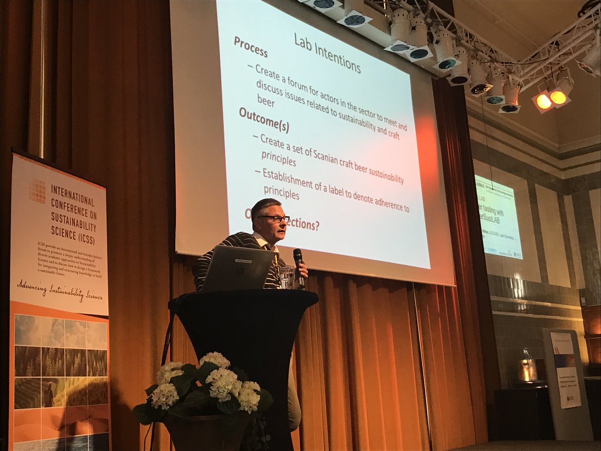FutureEarth's tweet photo. Finally finally on day one of #ICSS2017 we learn about another #SDGs #GlobalGoals lab...The #sustbeerlab led by Barry Ness of @LUCSUS_LU https://t.co/WPEdPVTBs3