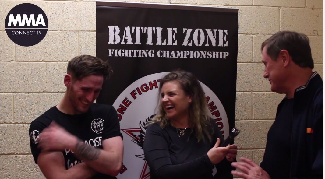 FightConnectTV's tweet photo. Watch: @lydiadesdolles speaks to TMG Portlaoise's Colin Murphy &amp; dad Dermot Murphy at @BattlezoneFC 

https://t.co/7FROpZDYgs

#BZFCDublin https://t.co/im4iq9MoWp