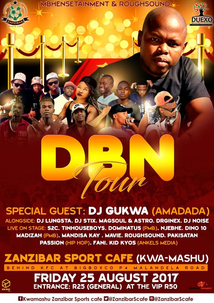 ZanzibarScafe's tweet photo. Tomorrow we present to you @DjGukwaSA live at our premises! we are just behind KFC P4 Malandela Road kwamshu station https://t.co/aVIGXDscYl