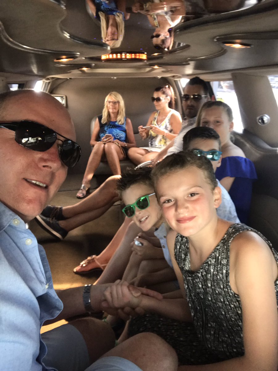 On way to <a href="/OliviasLaCala/">Olivia's La Cala</a> to see <a href="/RealJamesArgent/">James Argent</a> <a href="/elliottwright_/">Elliott Wright</a> <a href="/MarkWright_/">Mark Wright</a> with the Family in limo.