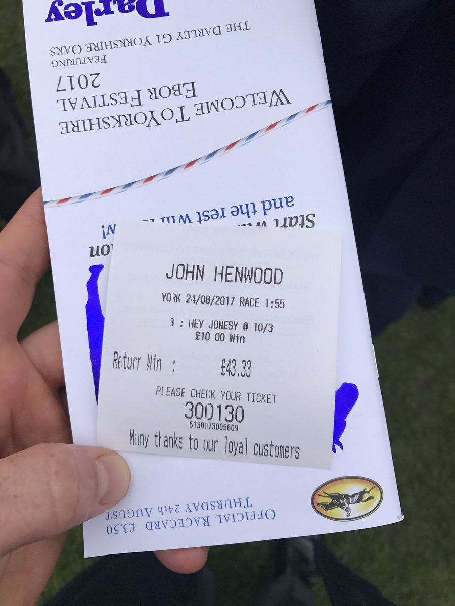 DLGoldenberg's tweet photo. First time at a horse race track and first horse ra info bet. Shame I lost!!!!! Brilliant day @yorkracecourse https://t.co/CorEPifIpA