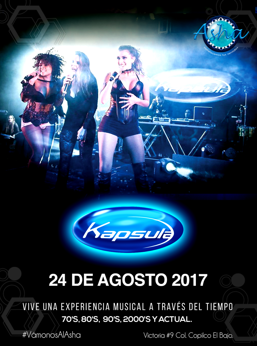 Las noches al sur de la #CDMX son de #AshaBar y KAPSULA. 
¡Nos vemos a partir de las 10:00 pm!