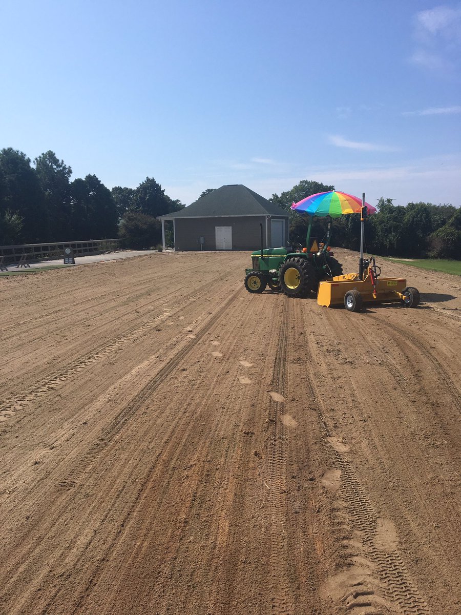 onegolfinc's tweet photo. Mary Poppins apparently does laser leveling of tees!! π...yea it's hot #onegolf #golfconstruction #golf #teeconstruction #golfcourse https://t.co/sprsD7obZg