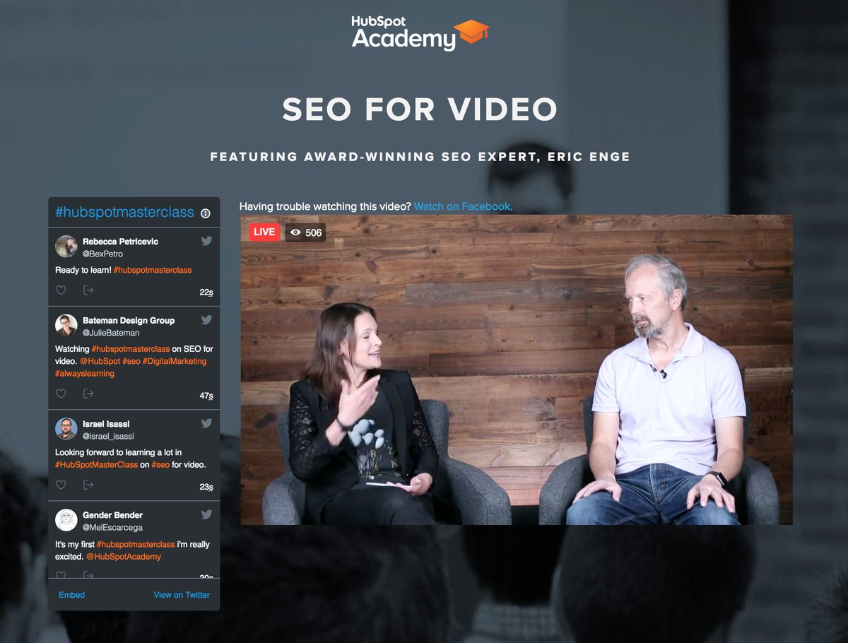 justinjames2105's tweet image. Tuned in to the #hubspotmasterclass webinar, SEO for Video: offers.hubspot.com/watch/seo-for-…
