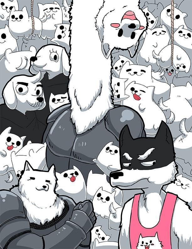 Kiwiburrr's tweet image. Undertale doggos...I can spend the rest of my life petting them...#undertale #greaterdog #lesserdog