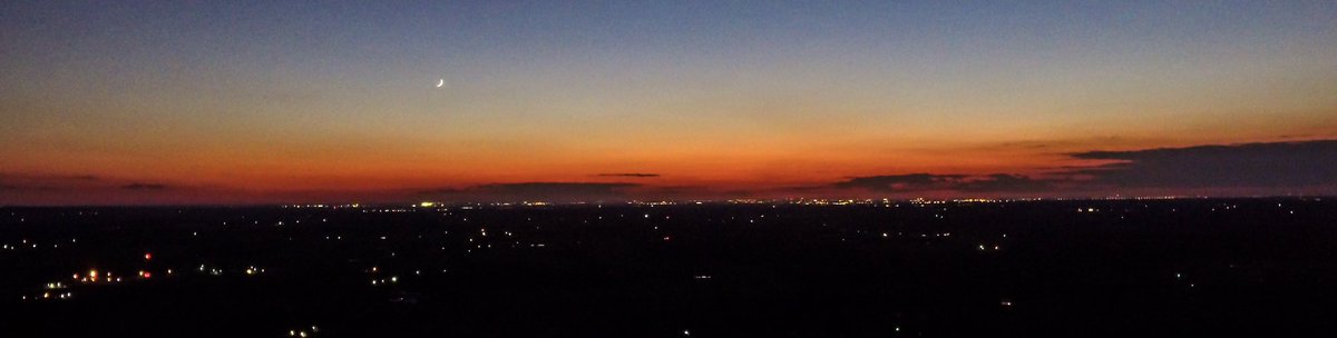Panorama from 1000 feet above my house. Lights are from Columbus, Ohio a little over 20 miles away