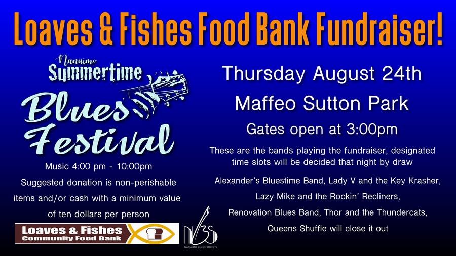 s_malcolmson's tweet photo. 1/2 #NanaimoBluesFest fundraiser opens at 3:00pm. 5 bands + blues jam in #MaffeoSuttonPark. All $$ going to @nanaimofoodbank #NanaimoBlues https://t.co/kVaGvY41Da