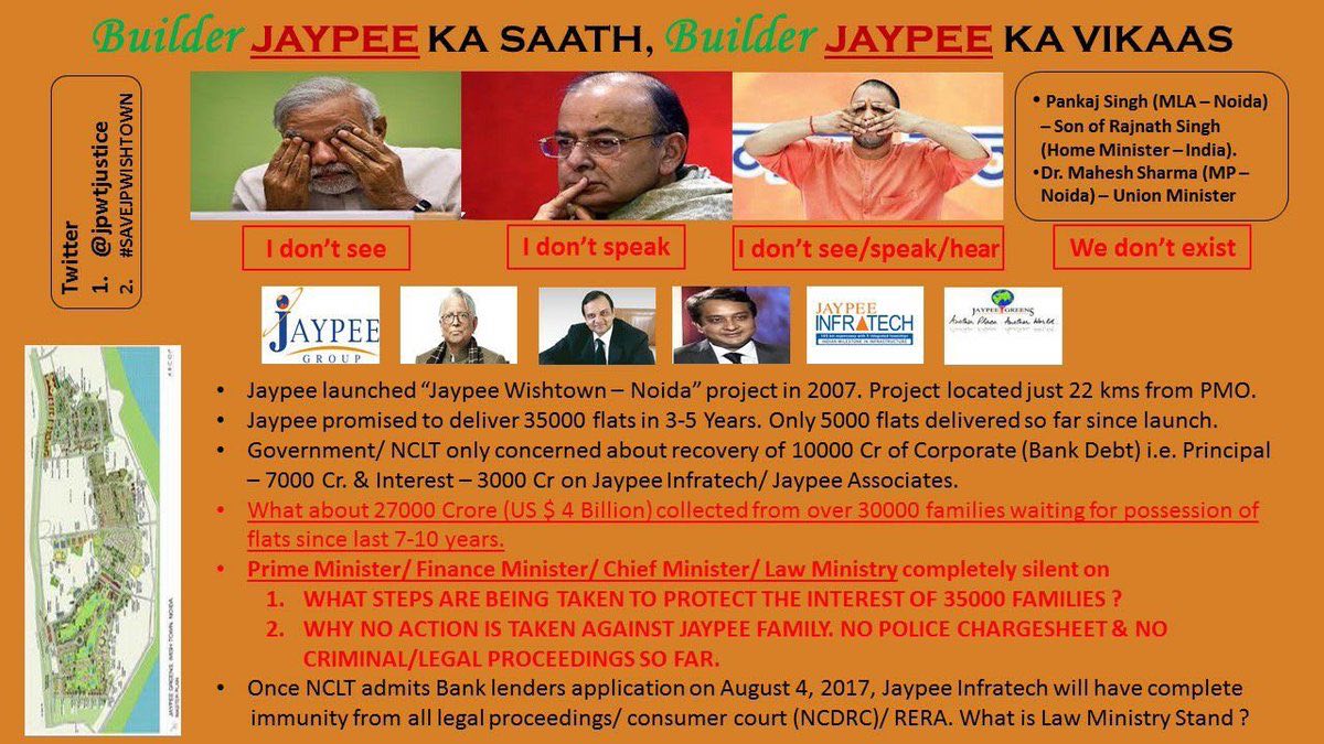 Talk2Richa's tweet photo. @SrBachchan @sachin_rt @AzmiShabana @AnupamPkher @akshaykumar @aamir_khan Raise voice against corruption! Save our homes! #SAVEJPWISHTOWN https://t.co/v02Urzax1s