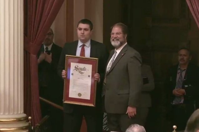 SenatorMoorlach's tweet image. Proud to recognize our wonderful Senate Fellow James Moore on the floor today