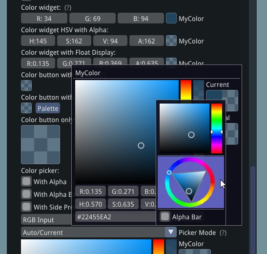 ocornut's tweet photo. dear imgui 1.51: color picker, color edit options, imgui_club repository, columns and scrolling fixes, etc. https://t.co/cnybVO4Pqm https://t.co/JRmEi0tt14