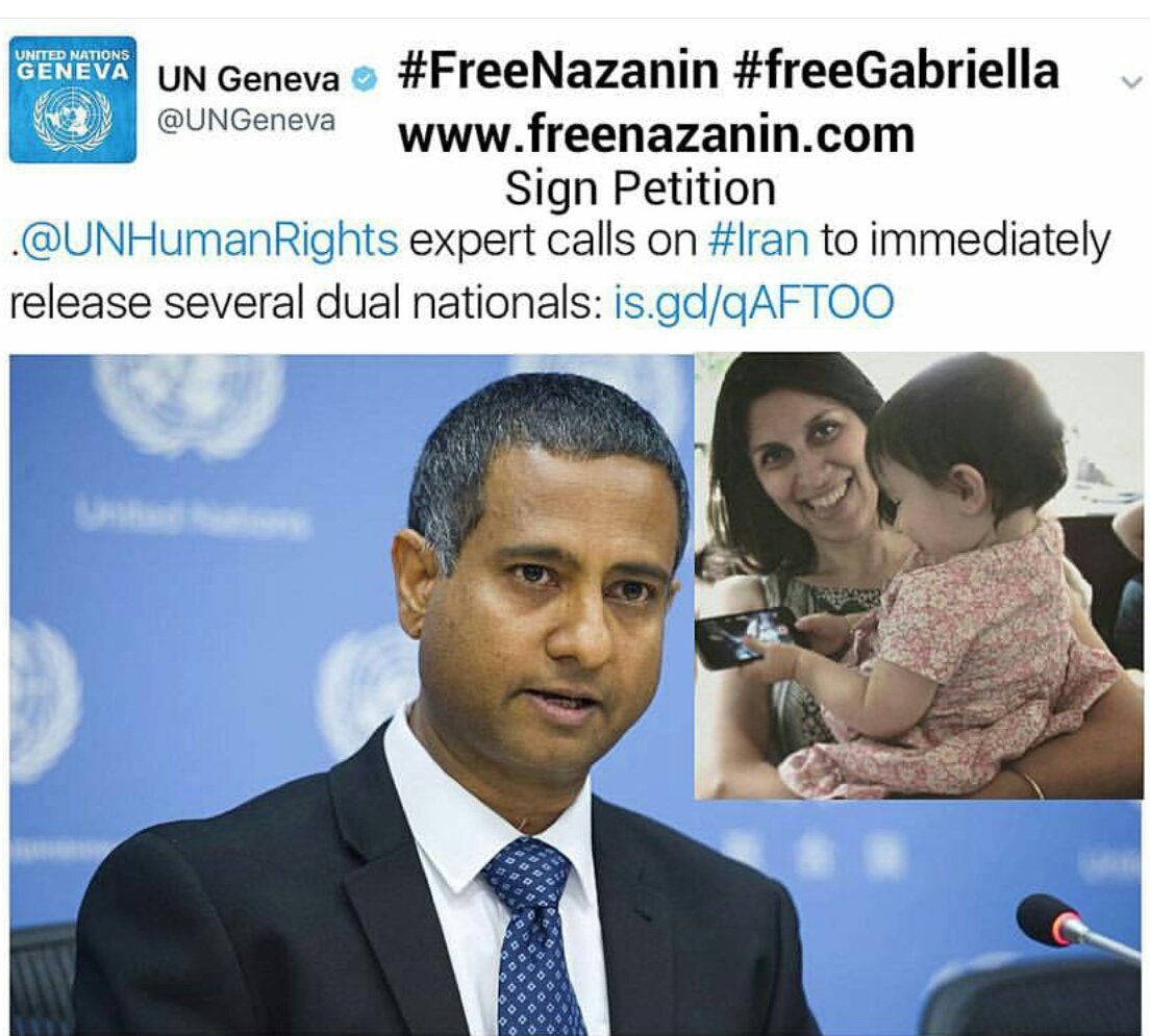 Amandalavan1's tweet photo. @UNOG_DG The #UN demanded that Iran #FreeNazanin over 6 months ago. #UK mum held captive #507days. Iran failed to comply. What happens now? https://t.co/rb13OtBeNy