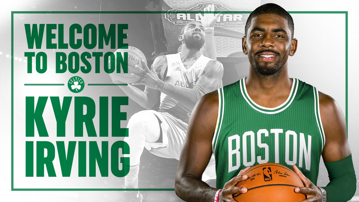 GrandLarceny_'s tweet image. WELCOME TO #BOSTON @KyrieIrving  #Celtics #BleedGreen