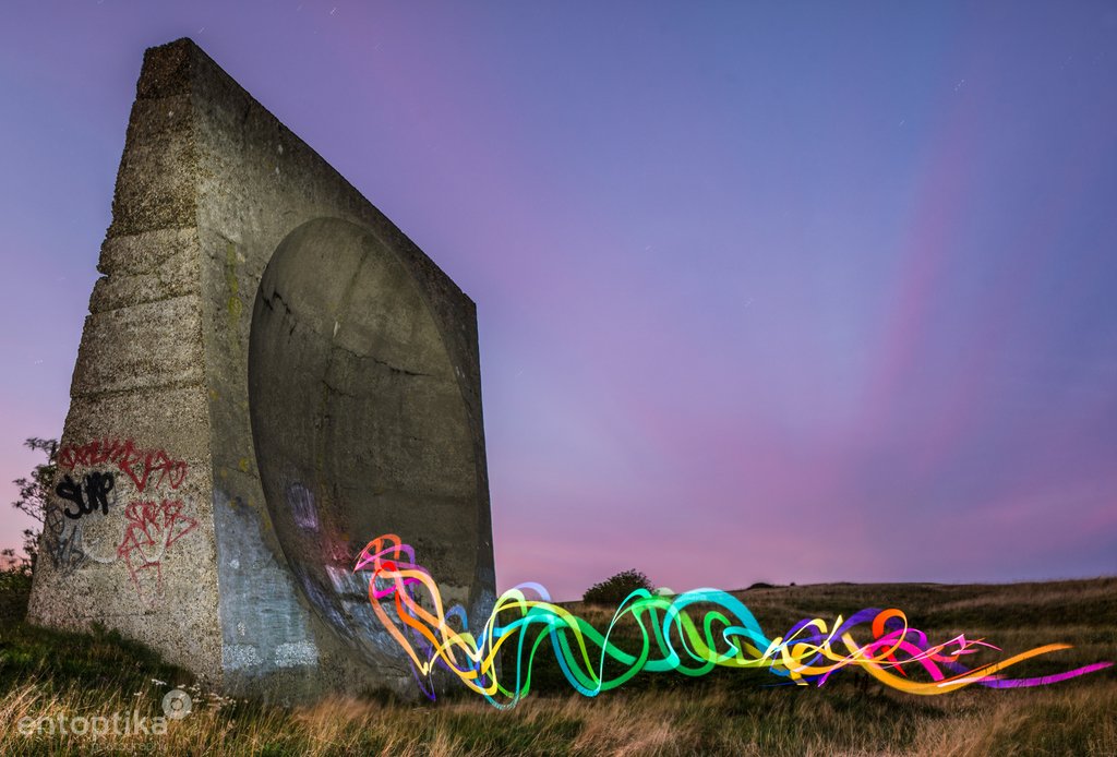 Abbot's Cliff Sound Mirror #dna #pixelstick #lightpainting #soundmirror #kent #folkestone