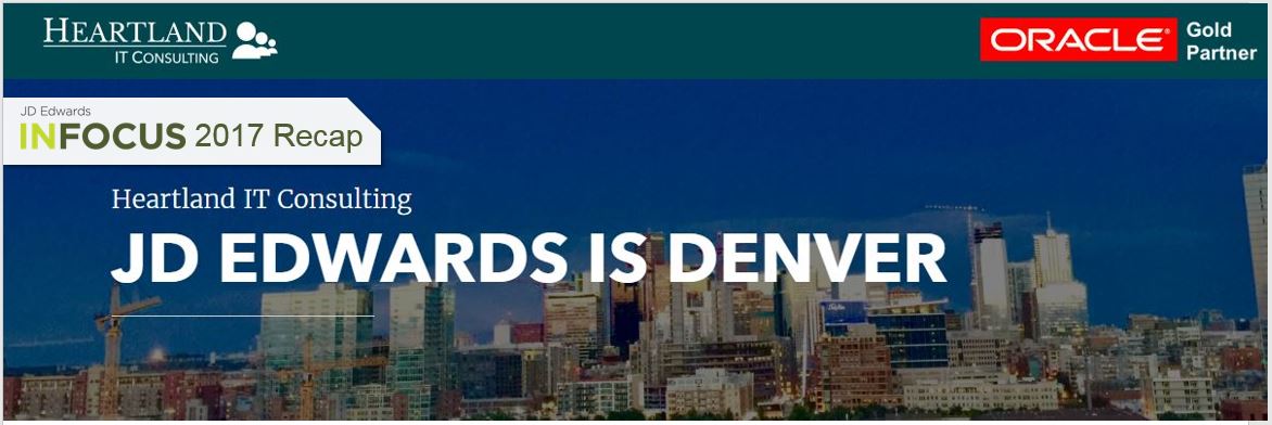 HeartlandITC's tweet photo. Recap on @QuestUserGroup's @OracleJDEdwards #INFOCUS17 #Denver & shares why the #MileHighCity & #JDE are so similar: https://t.co/Y1QnK2PlbZ https://t.co/VJzYki7tkw
