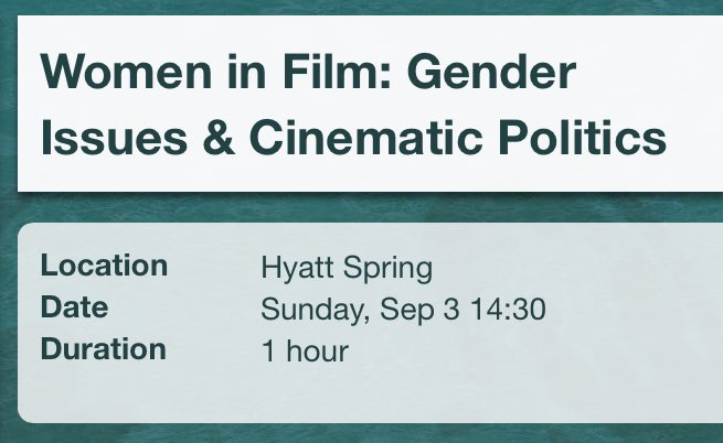 #DragonCon: I'm moderating a Women in Film panel on Sunday, Sep 3 at 2:30pm! If you're around stop by 🎬🙏🏻🔥