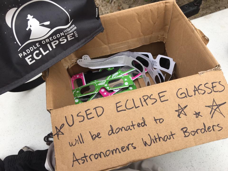 EarthShareOR's tweet photo. Big thanks to the generous paddlers at #PaddleOregon for donating used #eclipse glasses to Astronomers w/o Borders! https://t.co/heWH8JxQD4