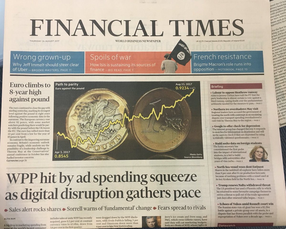 AndrewGrill's tweet photo. So #DigitalDisruption hits the front page of today’s @FT as it impacts @WPP and the broader #advertising industry. It’s real. https://t.co/3qN02stYVi