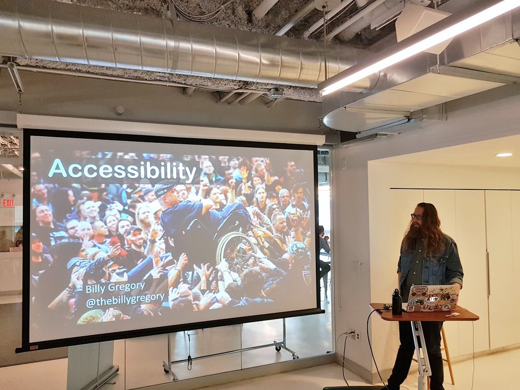 junocollege's tweet photo. Thank you to @thebillygregory for  stopping by to talk about web accessibility today! #Cohort15 #a11y https://t.co/eslvLKmzhw