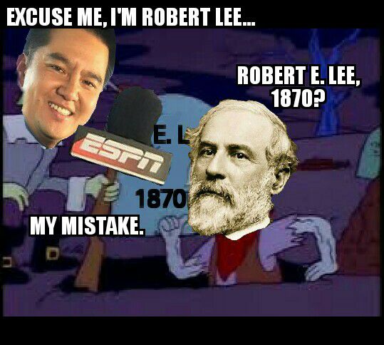 dailysimpsons's tweet photo. And heeeere coooome the memes #ESPNmorons #ESPN #RobertLeeESPN (credit: Neil Zurawski) https://t.co/8SJL5Poe32
