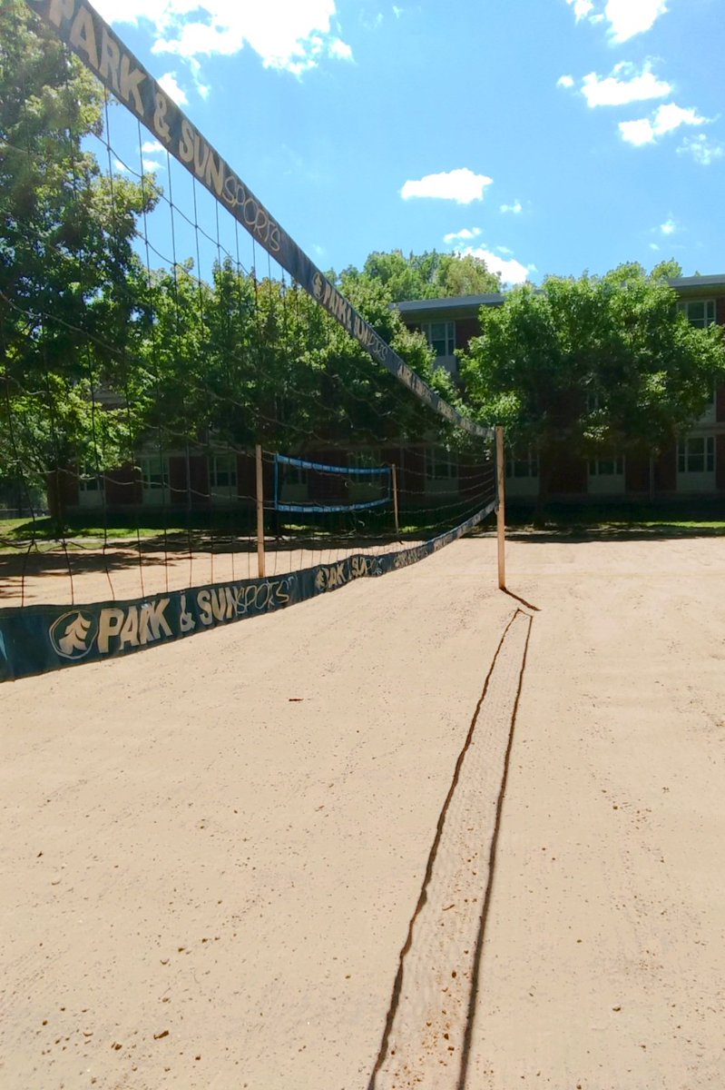 turfjack24's tweet image. Sand VB courts are prepped for this weekend's student tournament @Augustana_IL #Enjoy😀